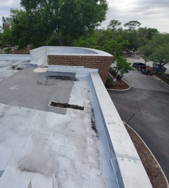 Damaged roof on Commercial building
